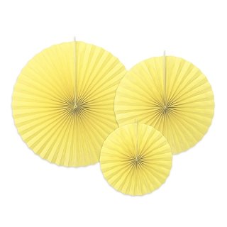 Dekorativní rozety 3ks - světle žluté