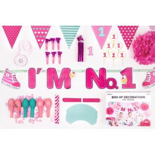 Party set - I'm NO. 1 - set na 1, narozeniny, holka, růžový (zn. PartyDeco)
