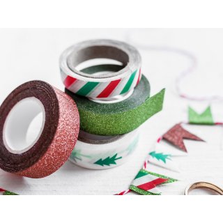 Dekorativní pásky 4ks - Merry Xmas, mix (zn. PartyDeco)