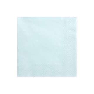 Ubrousky třívrstvé, světle modré, 33*33cm (zn. PartyDeco)