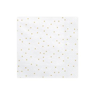 Ubrousky třívrstvé, bílé, puntíky, 33*33cm (zn. PartyDeco)