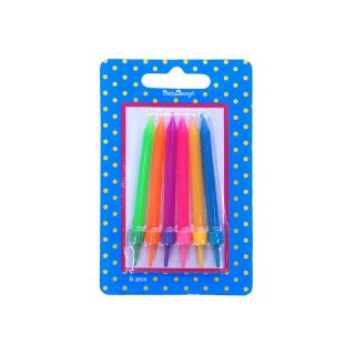 Narozeninové svíčky, barevné, 6cm, set 6ks (zn. PartyDeco)