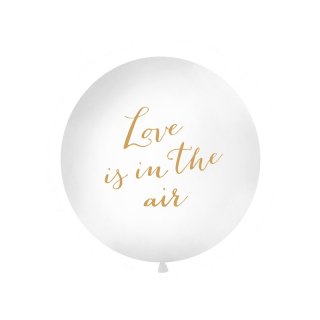 Velký 1m JUMBO balón, bílý, Love is in the air (zn. PartyDeco)