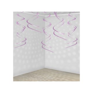 Závěsné dekorace, růžové, víry (zn. PartyDeco)