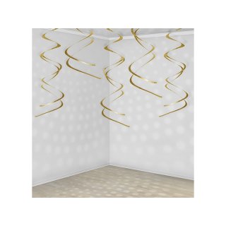 Závěsné dekorace, zlaté, víry (zn. PartyDeco)