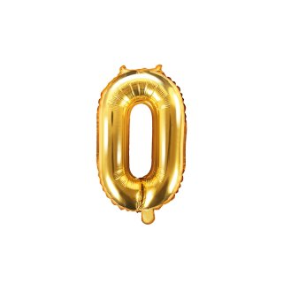 Fóliový balón 35 cm, zlatý, číslo 0