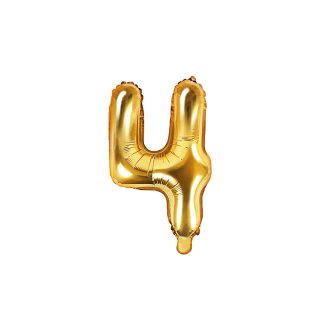 Fóliový balón 35 cm, zlatý, číslo 4