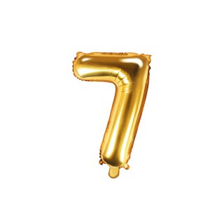 Fóliový balón 35 cm, zlatý, číslo 7