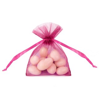 Pytlíček, organza, tmavě růžová, 10 cm (zn. PartyDeco)