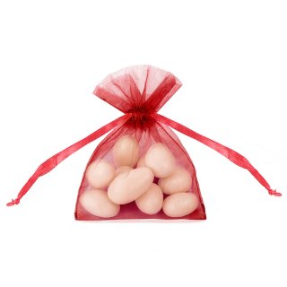 Pytlíček, organza, červená, 10 cm (zn. PartyDeco)