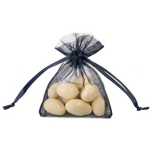 Pytlíček, organza, černá, 10 cm (zn. PartyDeco)