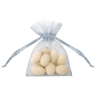 Pytlíček, organza, stříbrná, 10 cm (zn. PartyDeco)