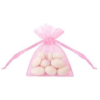 Pytlíček, organza, růžová, 10 cm (zn. PartyDeco)
