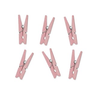 Dřevěné kolíčky, růžové, 3.5 cm, set 20ks (zn. PartyDeco)