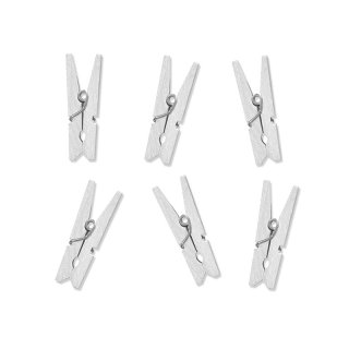 Dřevěné kolíčky, bílé, 3.5 cm (zn. PartyDeco)