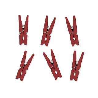 Dřevěné kolíčky, červené, 3.5 cm, set 20ks (zn. PartyDeco)