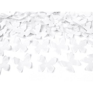 Vystřelovací konfety, motýlci, bílé, 40 cm