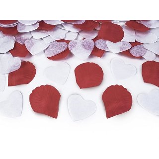 Vystřelovací konfety, se srdcem a růží, 30 cm (zn. PartyDeco)