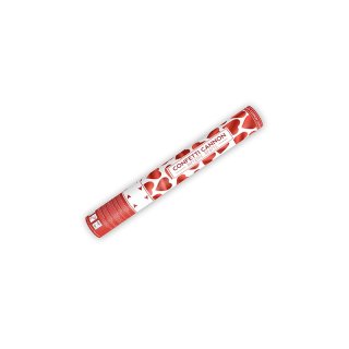 Vystřelovací konfety, s červenými srdíčky, 40 cm (zn. PartyDeco)