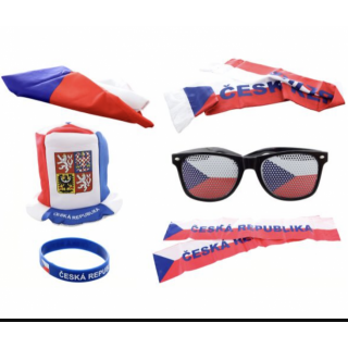 Fandící set Česká republika s kloboukem