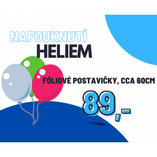 Helium - nafouknutí - fóliové postavičky, menší