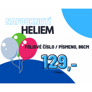 Helium - nafouknutí - velké fóliové číslo, 86cm