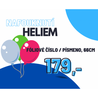 Helium - nafouknutí - velké fóliové číslo / písmeno, 102 cm