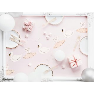 Dřevěné příbory - světle růžové koncovky, set 18ks (3x6) (zn. PartyDeco)