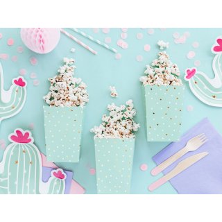 Dřevěné příbory - světle růžové koncovky, set 18ks (3x6) (zn. PartyDeco)