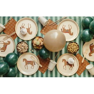 Dřevěné příbory - Hvězdy, zlatá barva, 16cm, set 18ks (3x6) (zn. PartyDeco)