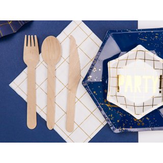 Dřevěné příbory - čistě přírodní bez vzorů, set 18ks (3x6) (zn. PartyDeco)