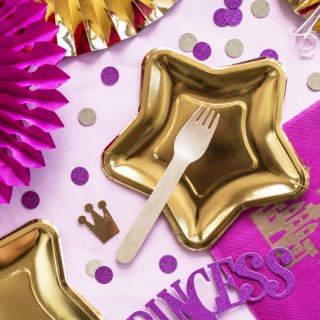 Dřevěné příbory - čistě přírodní bez vzorů, set 18ks (3x6) (zn. PartyDeco)