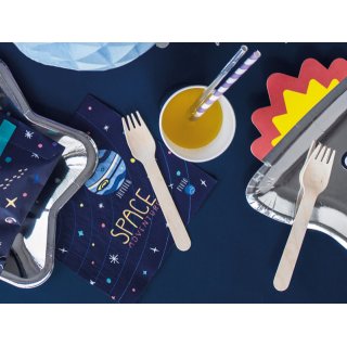 Dřevěné příbory - čistě přírodní bez vzorů, set 18ks (3x6) (zn. PartyDeco)