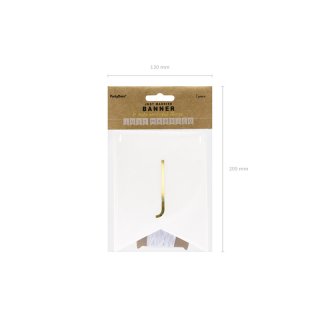 Závěsný papírový banner Just Married, bílý, rozměr 15x155cm (zn. PartyDeco)