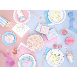 Papírové kelímky Gender Reveal - Kluk nebo Holka / Boy or Girl, set 6ks, 200ml (zn. PartyDeco)