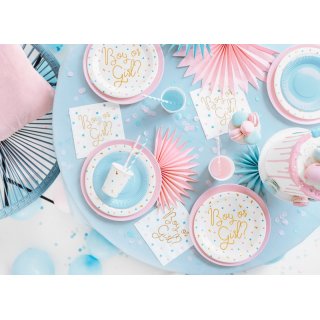 Papírové kelímky Gender Reveal - Kluk nebo Holka / Boy or Girl, set 6ks, 200ml (zn. PartyDeco)