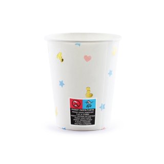 Papírové kelímky Gender Reveal - Kluk nebo Holka / Boy or Girl, set 6ks, 200ml (zn. PartyDeco)