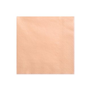 Ubrousky třívrstvé, lososové, 33x33cm, set 20ks (zn. PartyDeco)