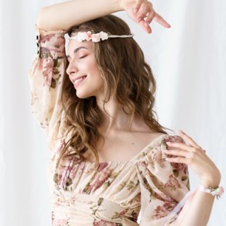 Květinová koruna, růžová, nastavitelná, 18cm (zn. PartyDeco)