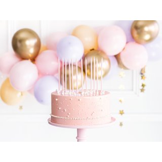 Narozeninové svíčky dlouhé úzké, 14cm, růžová barva, set 12ks + držáčky (zn. PartyDeco)