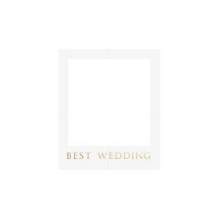 Svatební FOTO set + rekvizity ve zlaté barvě, set 8ks (zn. PartyDeco)