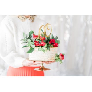 Zápich na dortu, ČÍSLICE 60, zlatá barva, velikost 21cm (zn. PartyDeco)