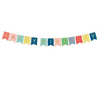 Závěsný banner Happy Birthday, barevný mix, rozměr 15x175cm (zn. PartyDeco)