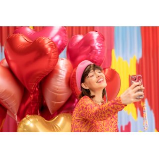 Fóliový balónek SRDCE velké, rozměr 75x64.5 cm, růžová barva (zn. PartyDeco)