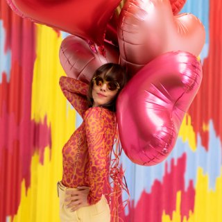 Fóliový balónek SRDCE velké, rozměr 75x64.5 cm, růžová barva (zn. PartyDeco)