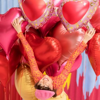 Fóliový balónek SRDCE velké, rozměr 75x64.5 cm, růžová barva (zn. PartyDeco)