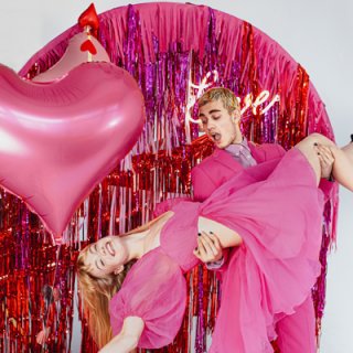 Fóliový balónek SRDCE velké, rozměr 75x64.5 cm, růžová barva (zn. PartyDeco)