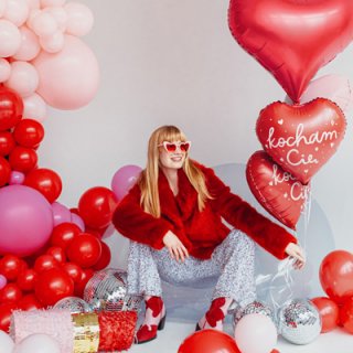 Fóliový balónek SRDCE velké, rozměr 75x64.5 cm, červená barva (zn. PartyDeco)