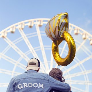 Fóliový balónek PRSTEN, rozměr 60x95cm, zlatá barva (zn. PartyDeco)