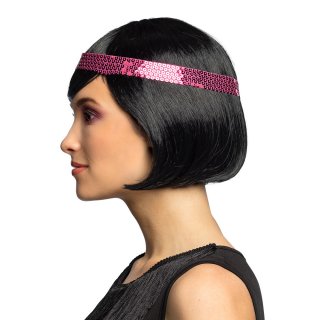 Paruka černá Charleston s čelenkou, styl 20. léta (zn. BOLAND)